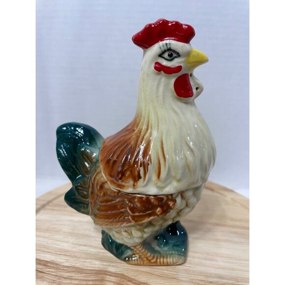 Rooster Chicken Hen Salt Shaker Container Open Storage Area - Picture 3 of 10